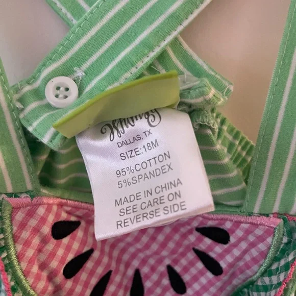 CLASSIC WHIMSY EUC Girls Watermelon Crossback Summer Bubble - Picture 2 of 2
